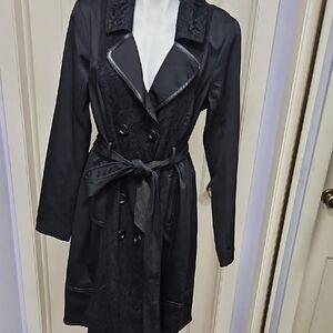 Mob Wife  Black Trench Coat